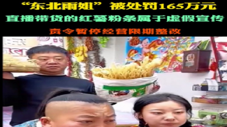 东北雨姐虚假宣传遭罚