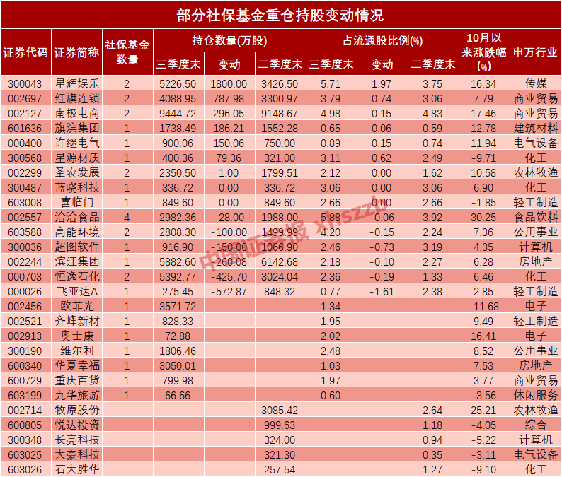 社保持仓股票深度解读