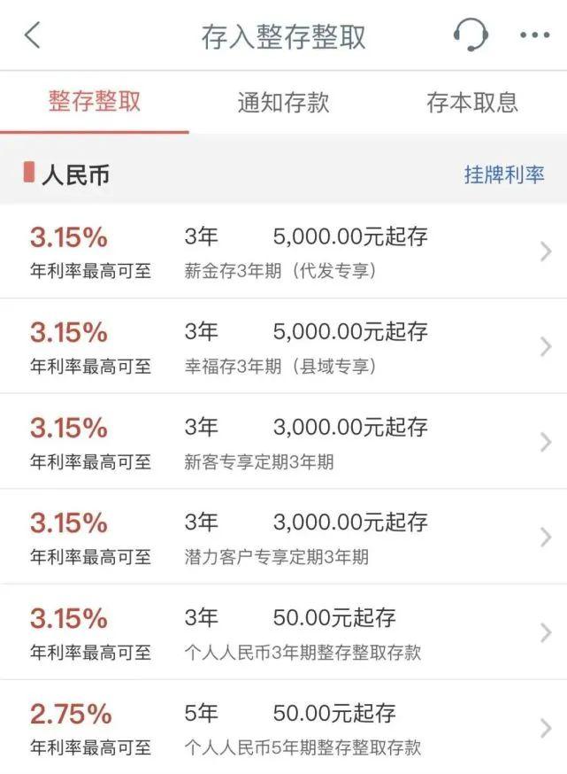 工商银行最新存款利率