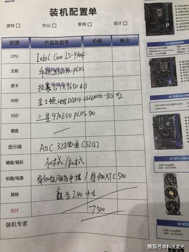 电脑配置单